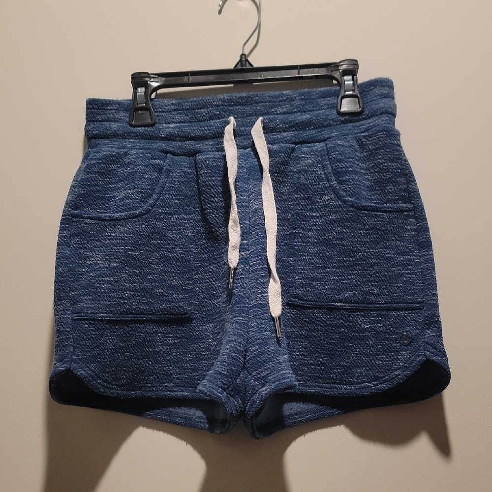 BUFFBUNNY Blue and White Knit Lounge Shorts